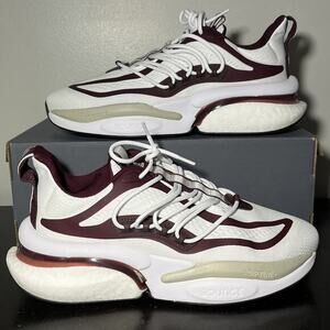 Adidas AlphaBoost V1 Mississippi State Shoes Men's Size 9 White Maroon‎ IE1030